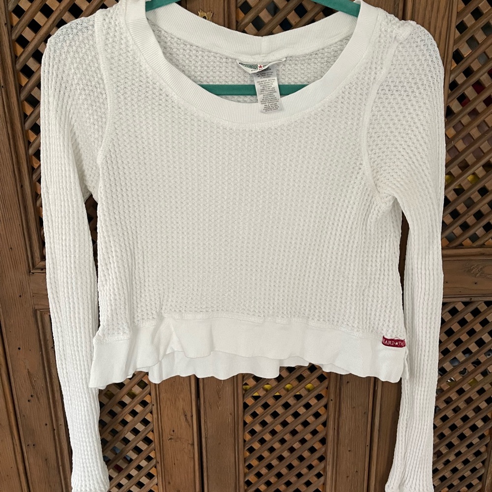 Cropped waffle top